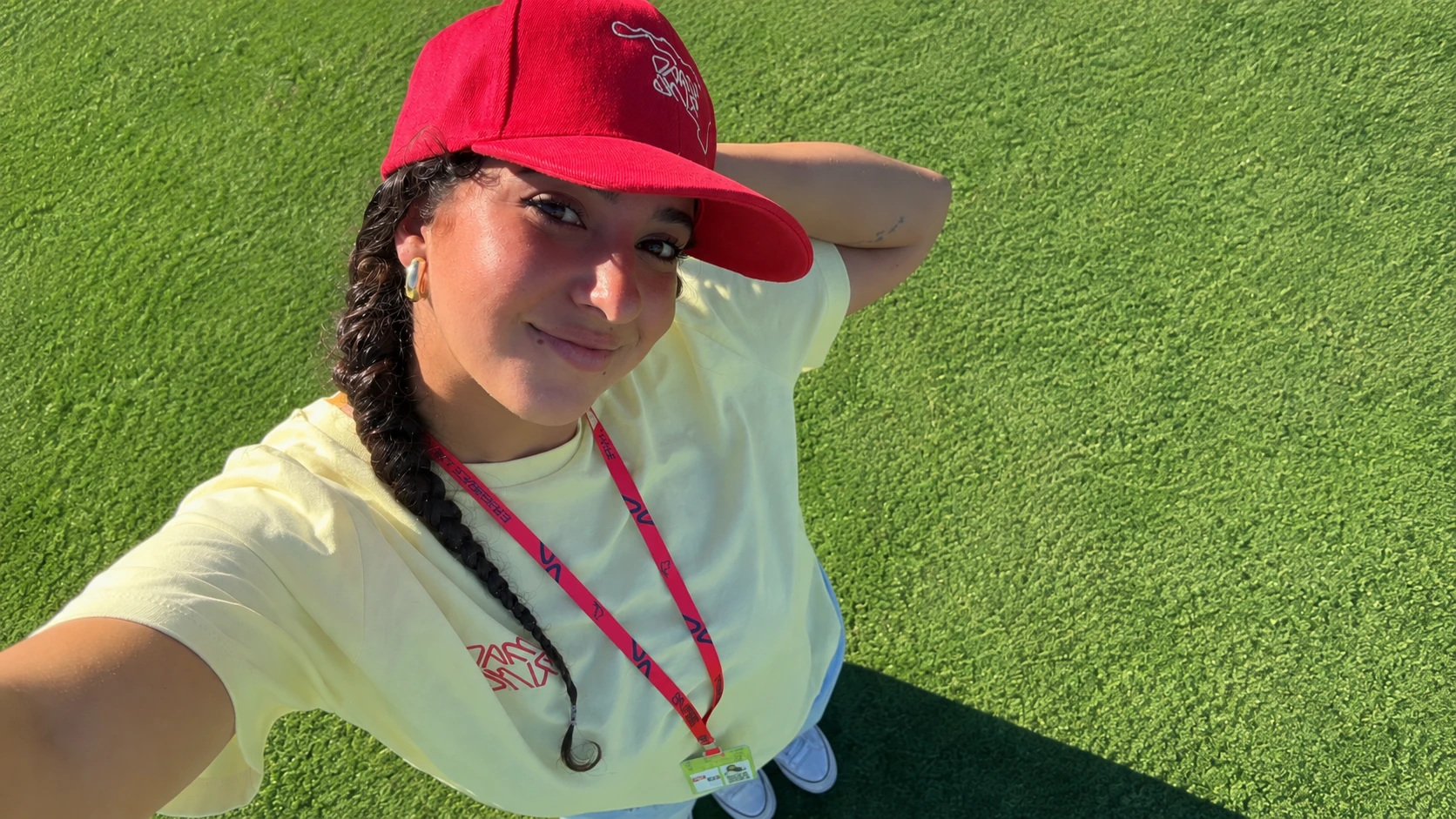 Selfie of Claudia on the grass