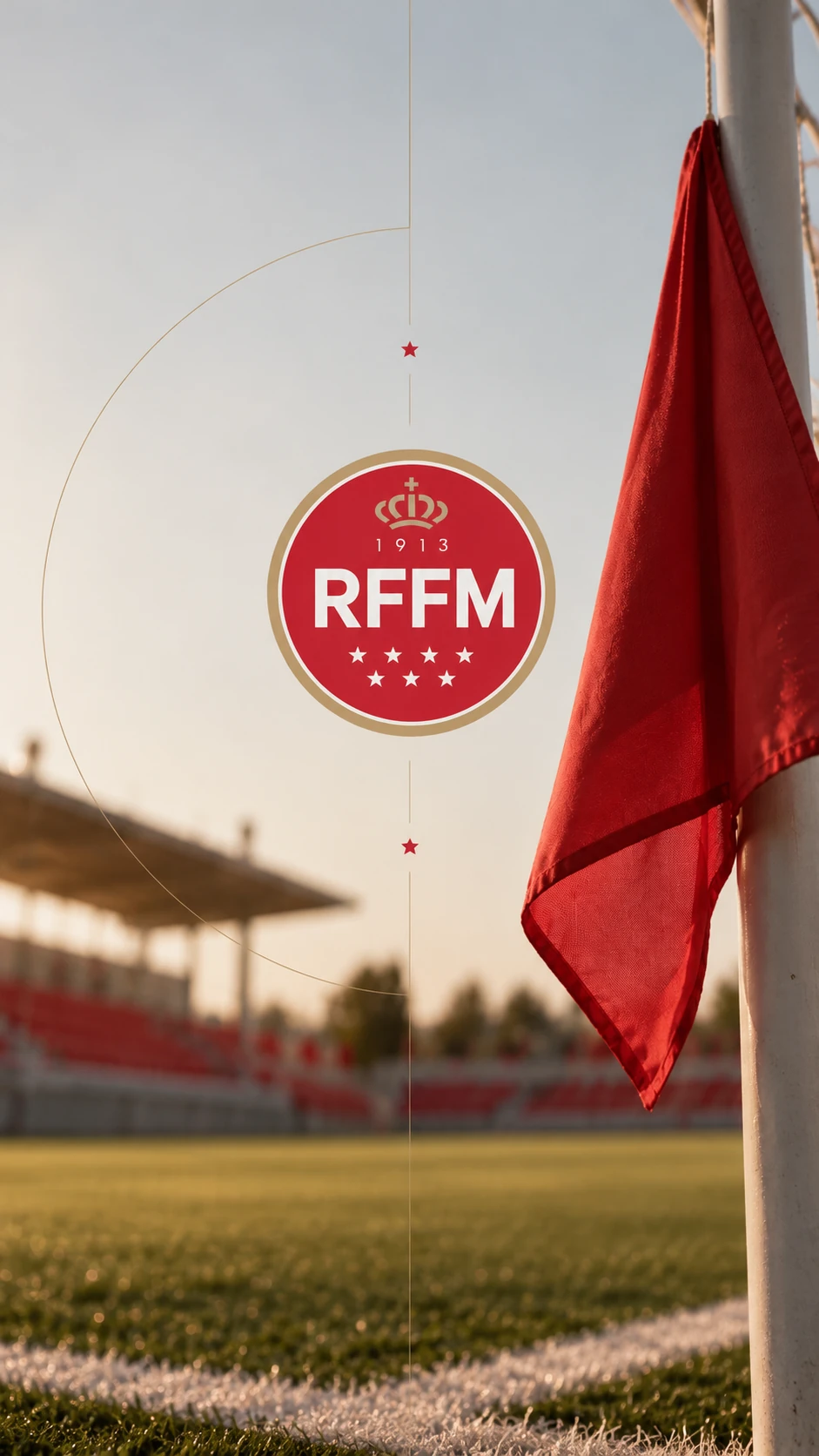RFFM emblem beside a football goal